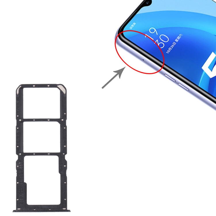 For OPPO A56 5G SIM Card Tray + SIM Card Tray + Micro SD Card Tray (Black) - Card Tray by buy2fix | Online Shopping UK | buy2fix
