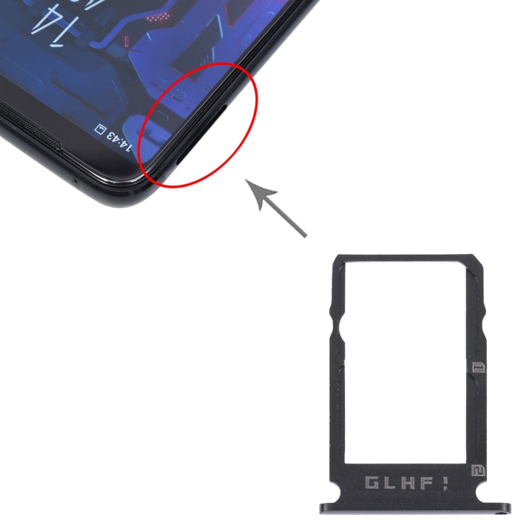 SIM Card Tray + SIM Card Tray for Asus ROG Phone 3 ZS661KS (Black) - Card Tray by buy2fix | Online Shopping UK | buy2fix