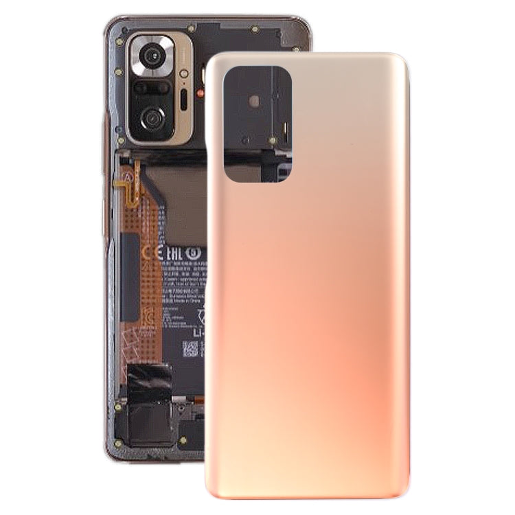 Glass Battery Back Cover for Xiaomi Redmi Note 10 Pro/Redmi Note 10 Pro Max/Redmi Note 10 Pro India(Gold) - Back Cover by buy2fix | Online Shopping UK | buy2fix