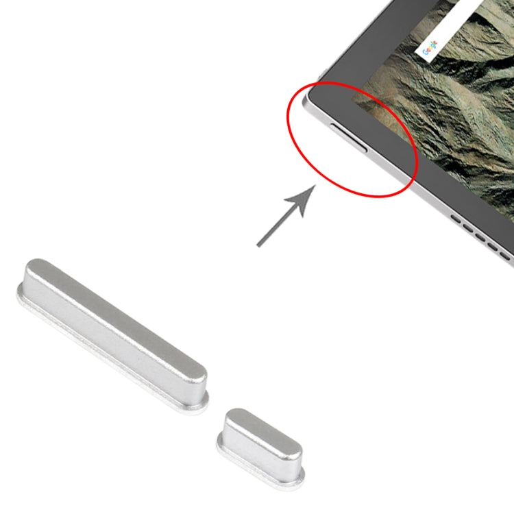 For Google Pixel C Original Power Button and Volume Control Button(Silver) by buy2fix