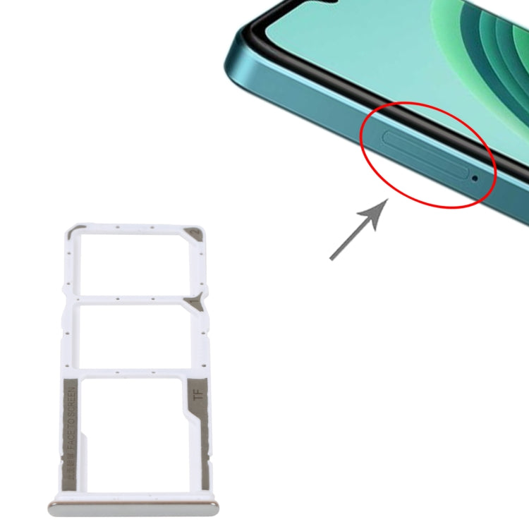 SIM Card Tray + SIM Card Tray + Micro SD Card Tray For Xiaomi Redmi Note 11E (Silver) by buy2fix