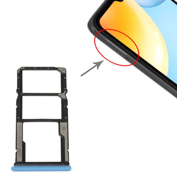 SIM Card Tray + SIM Card Tray + Micro SD Card Tray For Xiaomi Redmi 10C/Redmi 10 India/Poco C40(Blue) by buy2fix