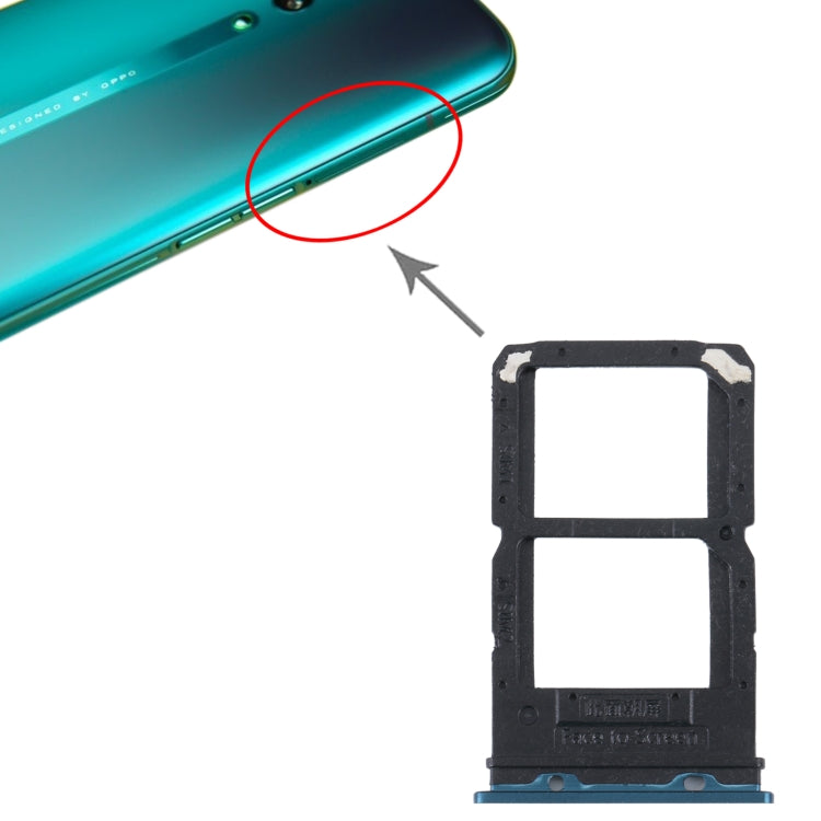 For OPPO Reno SIM Card Tray + SIM / Micro SD Card Tray (Green) - Card Tray by buy2fix | Online Shopping UK | buy2fix