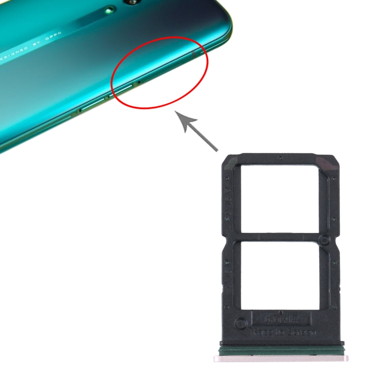 For OPPO Reno SIM Card Tray + SIM / Micro SD Card Tray (Gold) - Card Tray by buy2fix | Online Shopping UK | buy2fix
