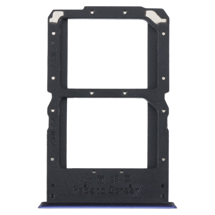 For OPPO Reno SIM Card Tray + SIM / Micro SD Card Tray (Blue) - Card Tray by buy2fix | Online Shopping UK | buy2fix