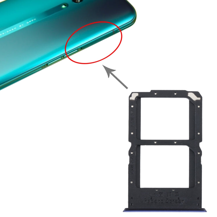 For OPPO Reno SIM Card Tray + SIM / Micro SD Card Tray (Blue) - Card Tray by buy2fix | Online Shopping UK | buy2fix