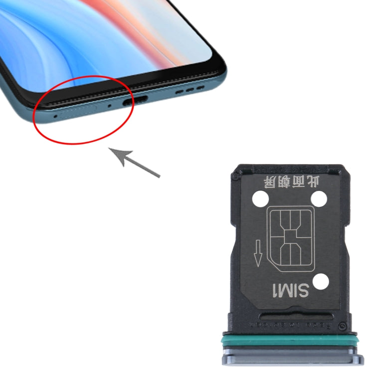 For OPPO Reno4 5G SIM Card Tray + SIM Card Tray (Black) - Card Tray by buy2fix | Online Shopping UK | buy2fix