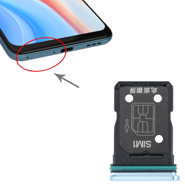 For OPPO Reno4 5G SIM Card Tray + SIM Card Tray (Blue) - Card Tray by buy2fix | Online Shopping UK | buy2fix