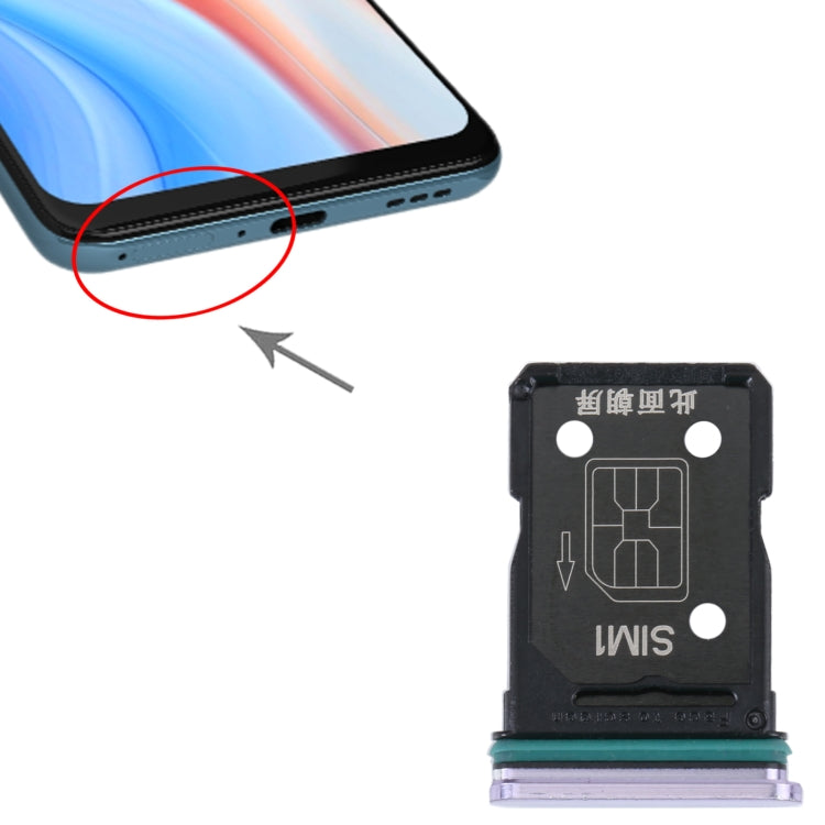 For OPPO Reno4 5G SIM Card Tray + SIM Card Tray (Purple) - Card Tray by buy2fix | Online Shopping UK | buy2fix