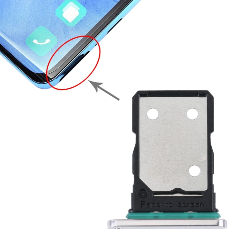 For OPPO Reno5 Pro 5G SIM Card Tray + SIM Card Tray (Silver) - Card Tray by buy2fix | Online Shopping UK | buy2fix