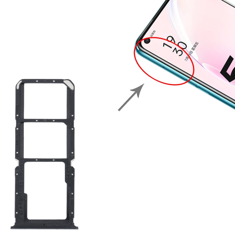 For OPPO A93s 5G SIM Card Tray + SIM Card Tray + Micro SD Card Tray (Black) - Card Tray by buy2fix | Online Shopping UK | buy2fix