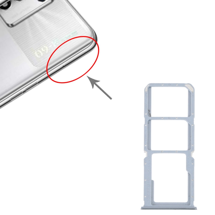 For OPPO K9S SIM Card Tray + SIM Card Tray + Micro SD Card Tray (Silver) - Card Tray by buy2fix | Online Shopping UK | buy2fix