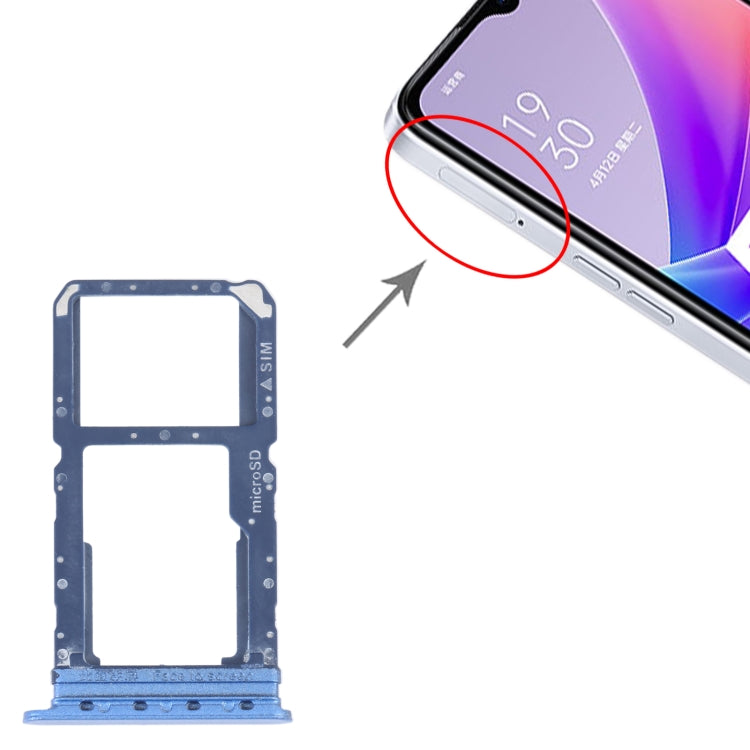 For OPPO A57 5G / A77 5G / K10 5G SIM Card Tray + SIM / Micro SD Card Tray (Purple) - Card Tray by buy2fix | Online Shopping UK | buy2fix