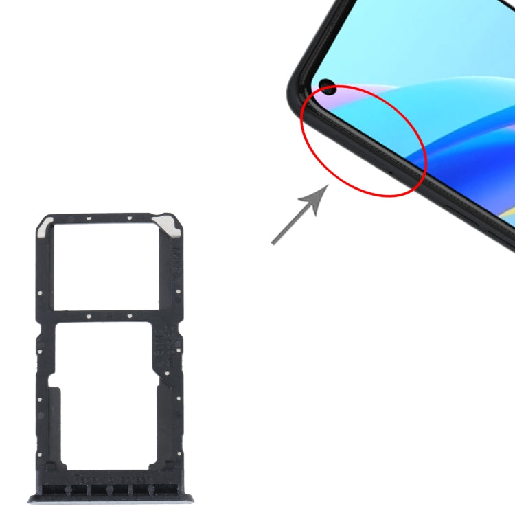 For OPPO A96 4G SIM Card Tray + SIM / Micro SD Card Tray (Black) - Card Tray by buy2fix | Online Shopping UK | buy2fix