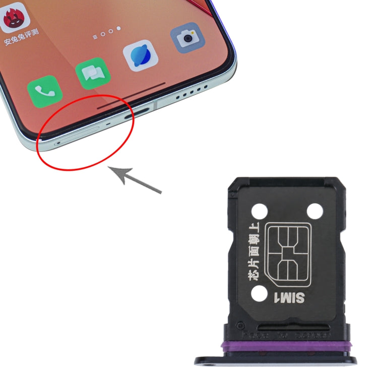 For OPPO Reno8 Pro+ / Reno8 Pro 5G / Reno8 Pro China SIM Card Tray + SIM Card Tray (Black) - Card Tray by buy2fix | Online Shopping UK | buy2fix