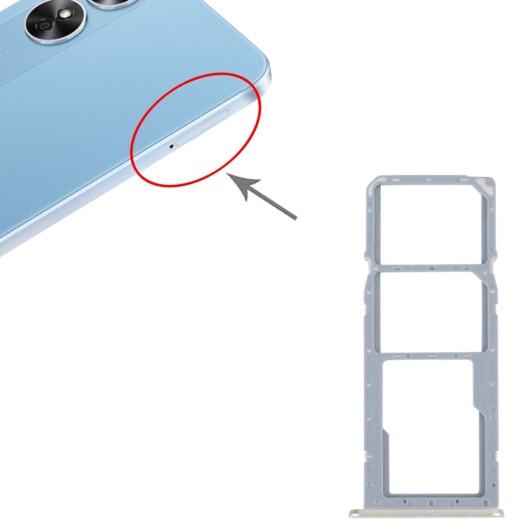 For OPPO A17 SIM Card Tray + SIM Card Tray + Micro SD Card Tray (Gold) by buy2fix