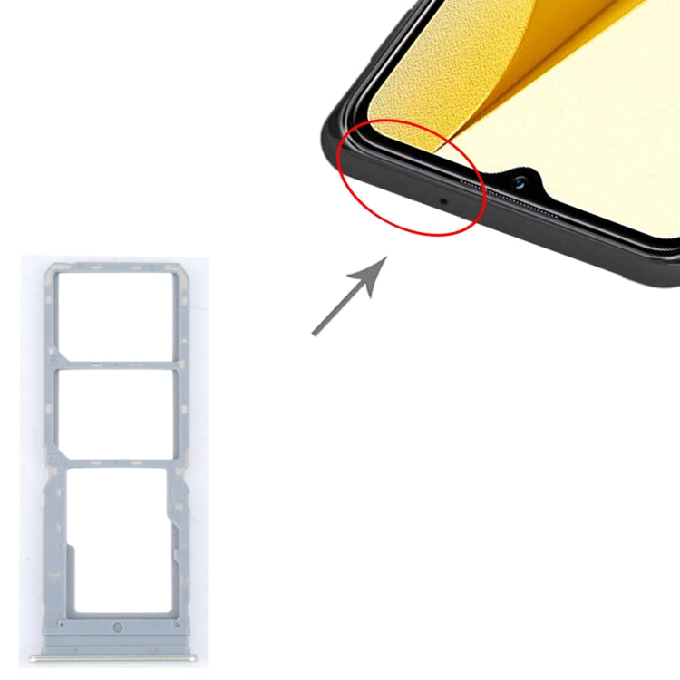 For vivo Y16 SIM Card Tray + SIM Card Tray + Micro SD Card Tray (Yellow) - Card Tray by buy2fix | Online Shopping UK | buy2fix