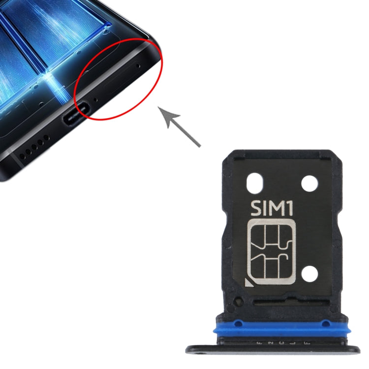 For vivo X80 SIM Card Tray + SIM Card Tray (Black) - Card Tray by buy2fix | Online Shopping UK | buy2fix