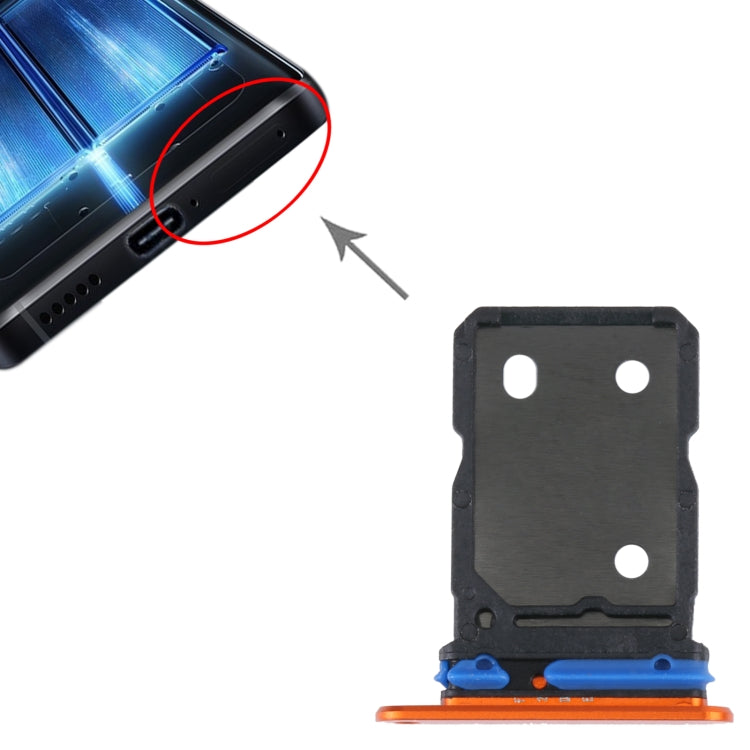 For vivo X80 SIM Card Tray + SIM Card Tray (Orange) - Card Tray by buy2fix | Online Shopping UK | buy2fix