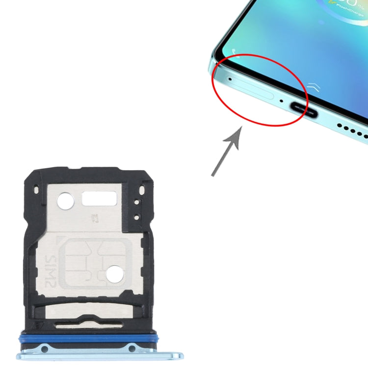 For vivo S15 SIM Card Tray + SIM Card Tray (Green) - Card Tray by buy2fix | Online Shopping UK | buy2fix