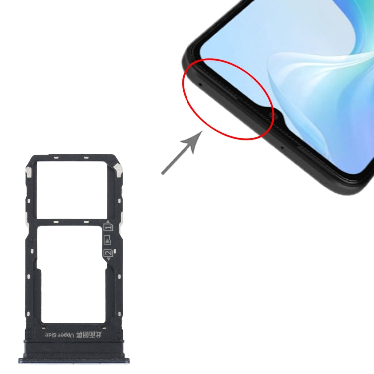For vivo Y33S / Y33T SIM Card Tray + SIM / Micro SD Card Tray (Black) - Card Tray by buy2fix | Online Shopping UK | buy2fix
