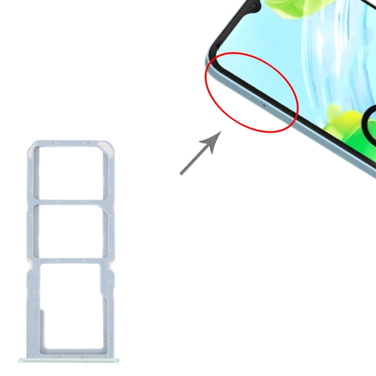 For Realme C30 SIM Card Tray + SIM Card Tray + Micro SD Card Tray (Green) by buy2fix