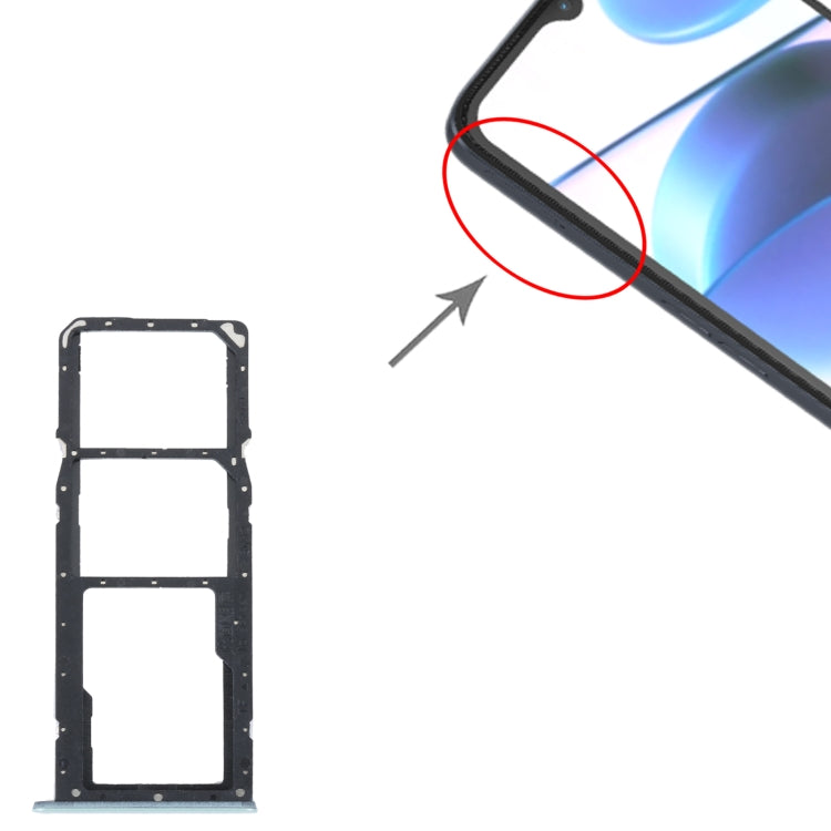 For Realme C35 SIM Card Tray + SIM Card Tray + Micro SD Card Tray (Green) - Card Tray by buy2fix | Online Shopping UK | buy2fix