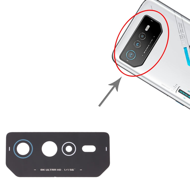 For Asus ROG Phone 6 AI2201-C AI2201-F Back Camera Lens (Black Blue) - Camera by buy2fix | Online Shopping UK | buy2fix