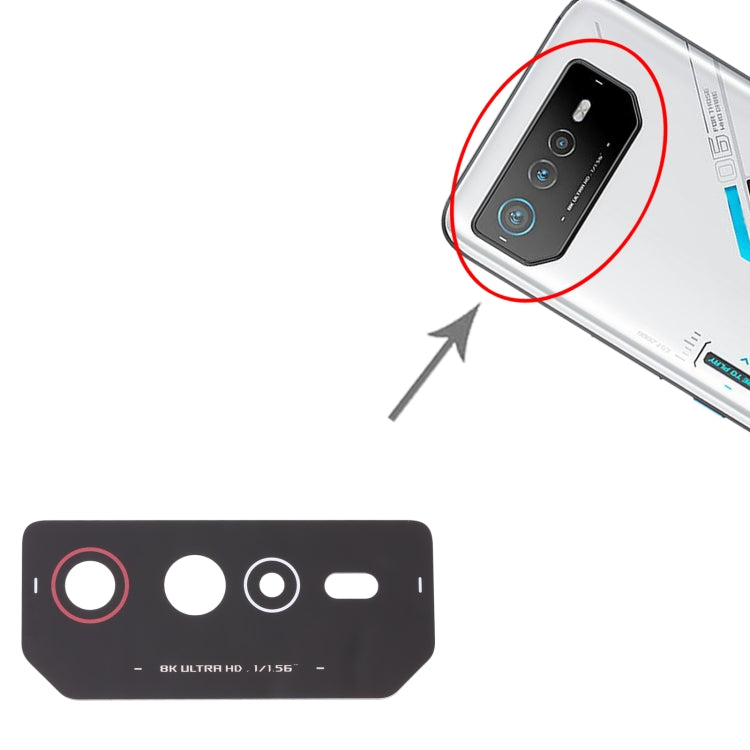 For Asus ROG Phone 6 AI2201-C AI2201-F Back Camera Lens (Black Red) - Camera by buy2fix | Online Shopping UK | buy2fix