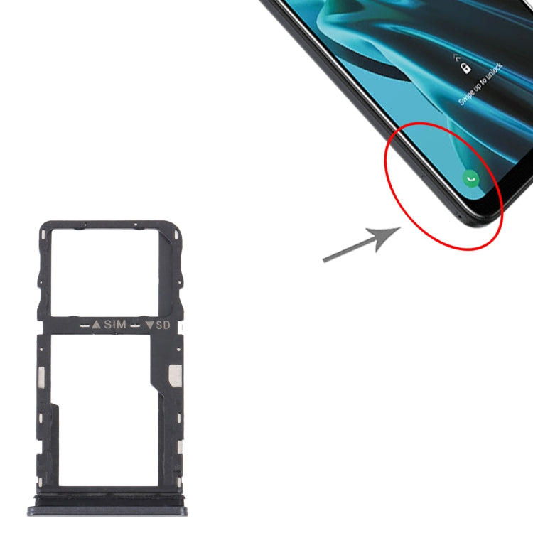 For TCL 30 XE 5G T767W Original SIM Card Tray + Micro SD Card Tray(Black) - For TCL by buy2fix | Online Shopping UK | buy2fix