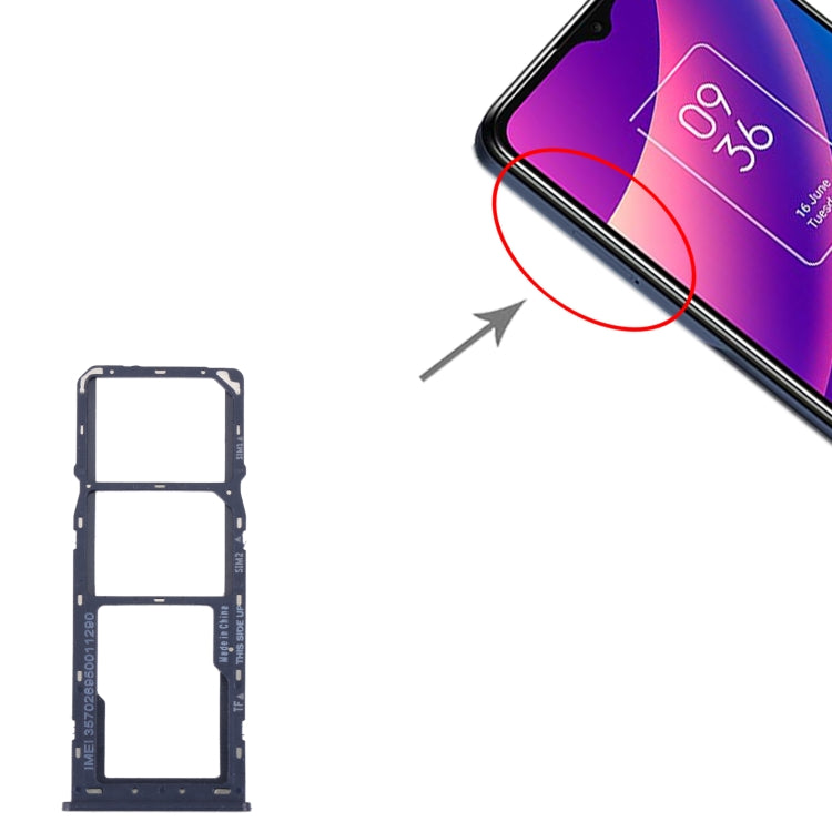 For TCL 30 SE / 30E / 305 / 306 Original SIM Card Tray + SIM Card Tray + Micro SD Card Tray(Blue) - For TCL by buy2fix | Online Shopping UK | buy2fix