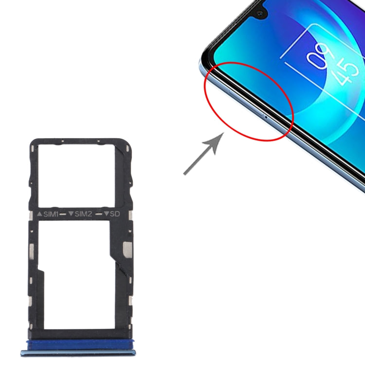 For TCL 30 / 30+ / 30 5G Original SIM Card Tray + Micro SD Card Tray(Blue) - For TCL by buy2fix | Online Shopping UK | buy2fix