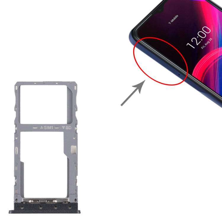 For T-Mobile REVVL 4 4G Original SIM Card Tray + Micro SD Card Tray(Black) - For T-Mobile by buy2fix | Online Shopping UK | buy2fix