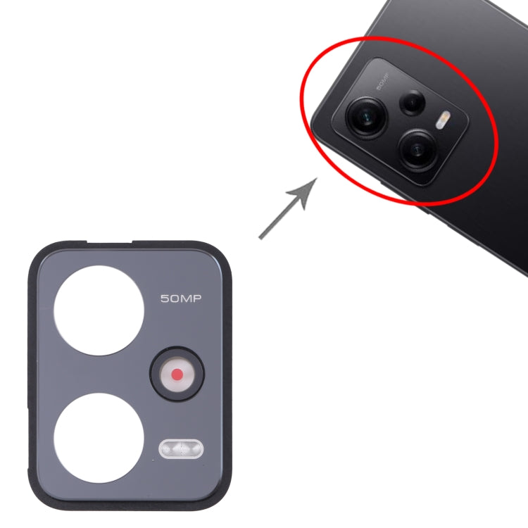 Back Camera Lens Frame for Xiaomi Redmi Note 12 Pro 5G (Black) by buy2fix