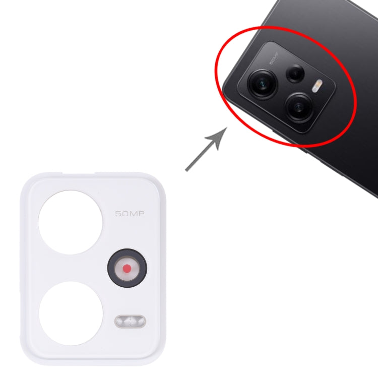 Back Camera Lens Frame for Xiaomi Redmi Note 12 Pro 5G (White) - Camera by buy2fix | Online Shopping UK | buy2fix