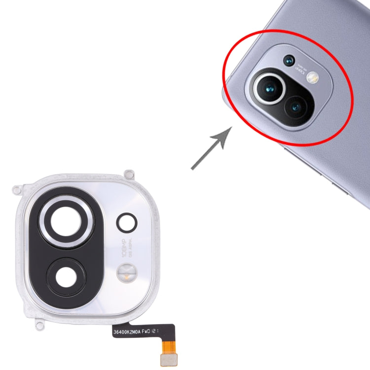 For Xiaomi Mi 11 Back Camera Lens Frame (White) - Camera by buy2fix | Online Shopping UK | buy2fix
