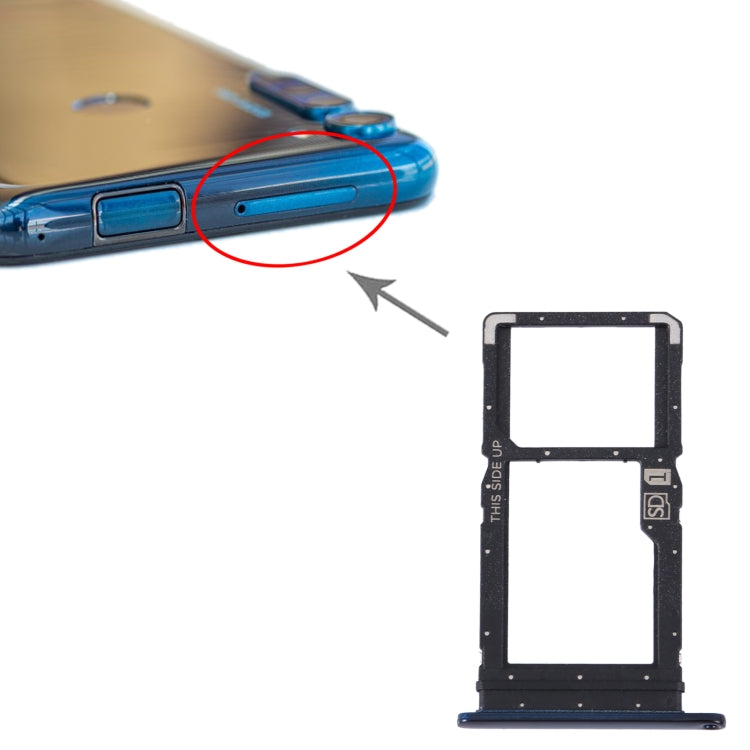 For Motorola Moto One Fusion Plus Original SIM Card Tray + Micro SD Card Tray (Blue) - Card Socket by buy2fix | Online Shopping UK | buy2fix
