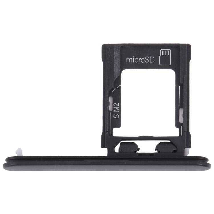 For Sony Xperia XZ1 Compact Original SIM Card Tray + Micro SD Card Tray (Black) - Card Tray by buy2fix | Online Shopping UK | buy2fix