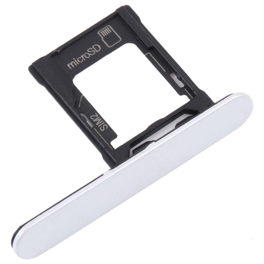 For Sony Xperia XZ1 Compact Original SIM Card Tray + Micro SD Card Tray (Silver) - Card Tray by buy2fix | Online Shopping UK | buy2fix