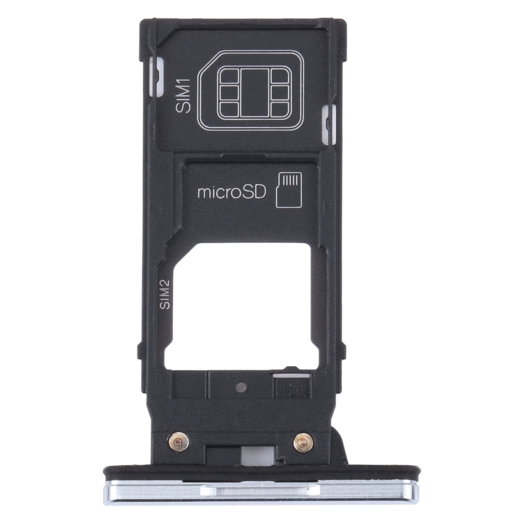 For Sony Xperia XZ2 Premium Original SIM Card Tray + SIM / Micro SD Card Tray (Silver) - Card Tray by buy2fix | Online Shopping UK | buy2fix