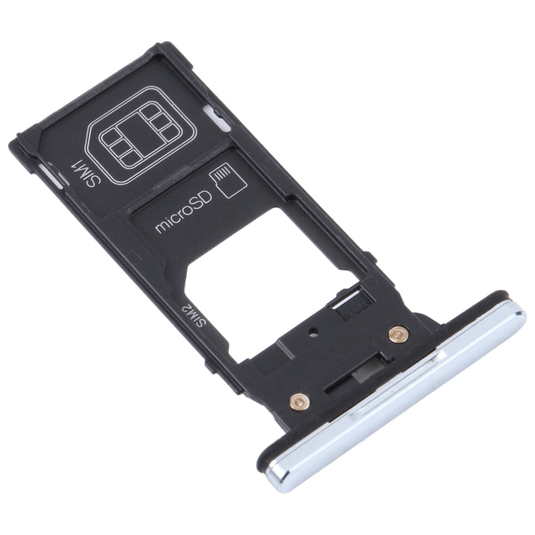 For Sony Xperia XZ2 Premium Original SIM Card Tray + SIM / Micro SD Card Tray (Silver) - Card Tray by buy2fix | Online Shopping UK | buy2fix