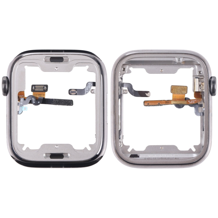 For Apple Watch Series 7 45mm Stainless Steel Middle Frame Bezel Plate with Loudspeaker / Power / Rotating Shaft Flex Cable - Middle Frame by buy2fix | Online Shopping UK | buy2fix