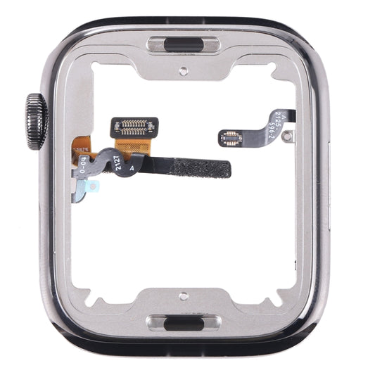 For Apple Watch Series 7 45mm Stainless Steel Middle Frame Bezel Plate with Loudspeaker / Power / Rotating Shaft Flex Cable - Middle Frame by buy2fix | Online Shopping UK | buy2fix
