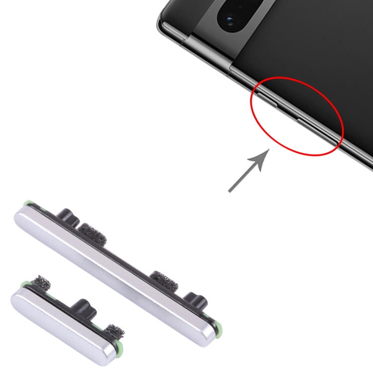 For Google Pixel 7 Pro Original Power Button + Volume Button Control Button (Silver) by buy2fix