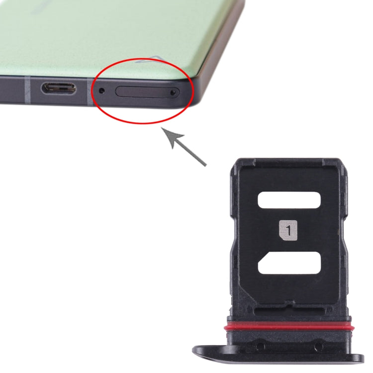 For Asus Zenfone 10 AI2302 SIM Card Tray + SIM Card Tray (Black) - Card Tray by buy2fix | Online Shopping UK | buy2fix