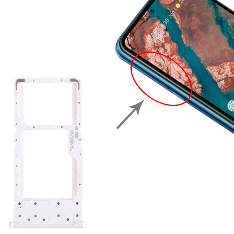 For Nokia X20 Original SIM + SIM / Micro SD Card Tray (White) by buy2fix