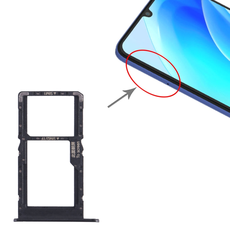 For Huawei nova Y70 Plus SIM + SIM / Micro SD Card Tray (Black) - Card Socket by buy2fix | Online Shopping UK | buy2fix