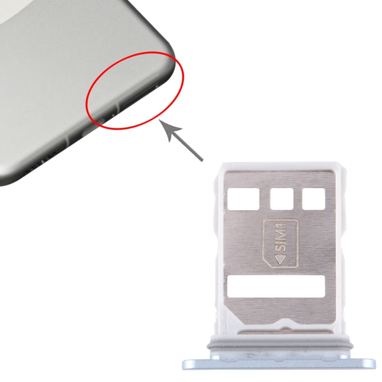 For Huawei Mate 60 Pro SIM + NM Card Tray (Silver) - Card Socket by buy2fix | Online Shopping UK | buy2fix