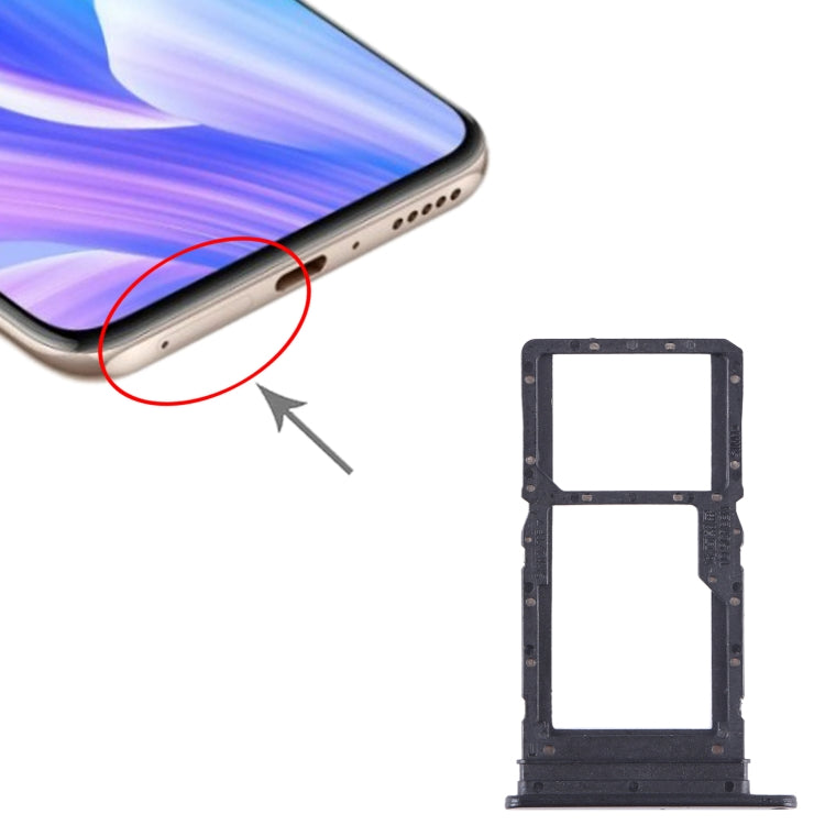 For Huawei Enjoy 30 Plus SIM + SIM / Micro SD Card Tray (Black) - Card Socket by buy2fix | Online Shopping UK | buy2fix