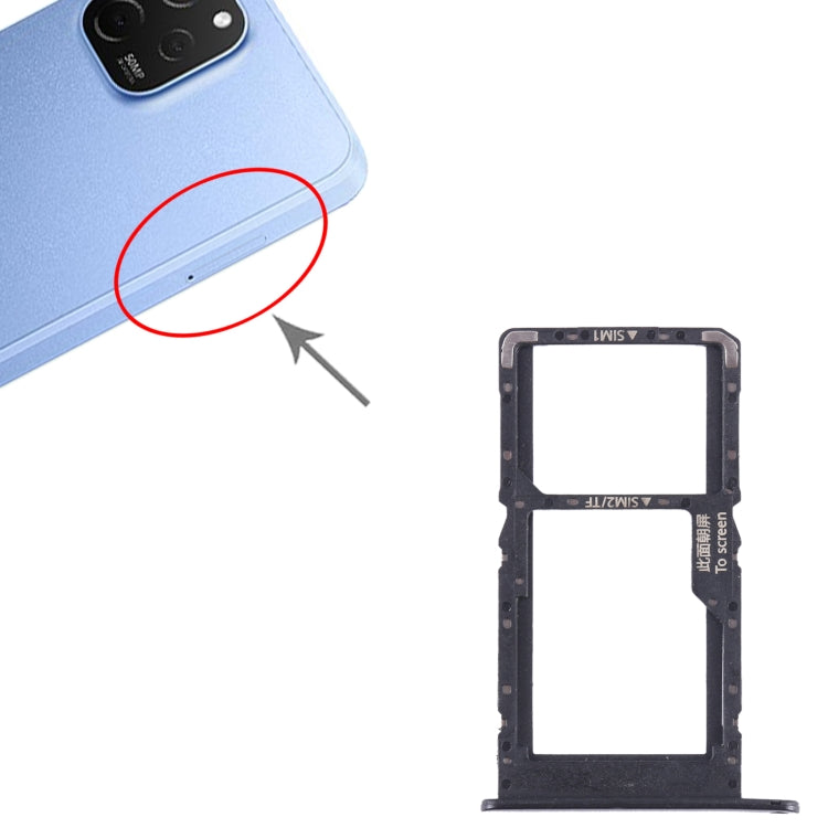 For Huawei Enjoy 50 SIM + SIM / Micro SD Card Tray (Black) - Card Socket by buy2fix | Online Shopping UK | buy2fix